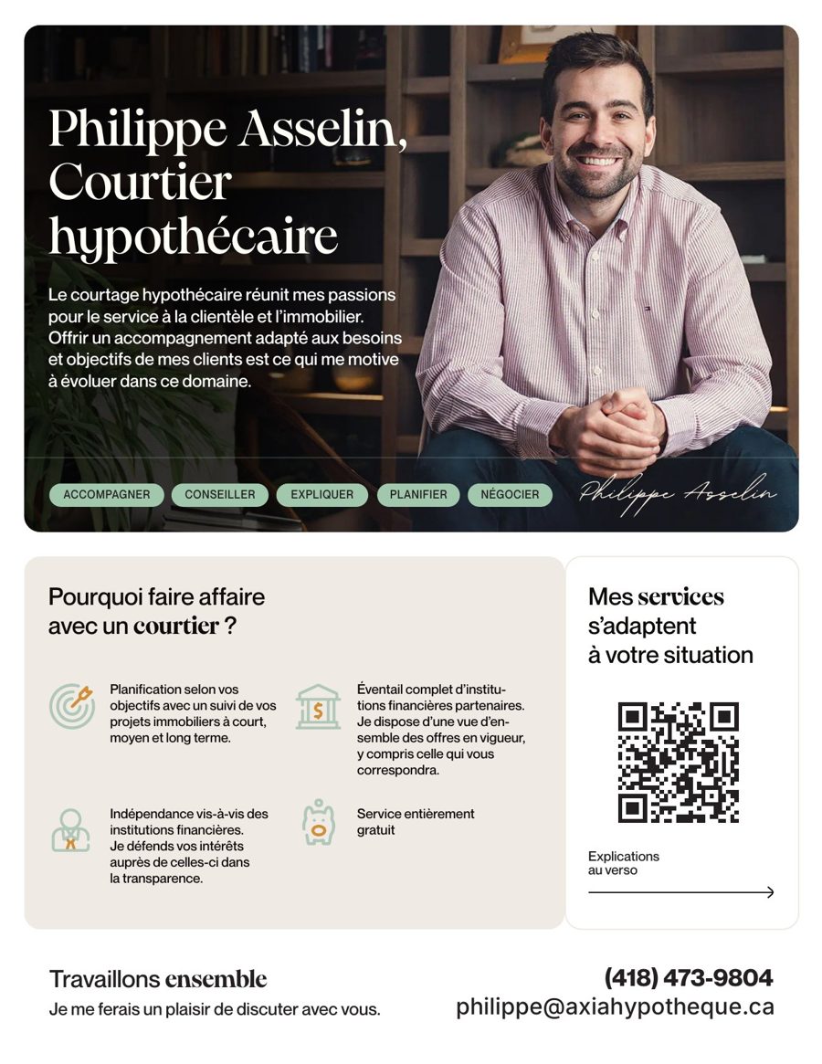 Aperçu de la fiche de présentation de Philippe Asselin, courtier hypothécaire